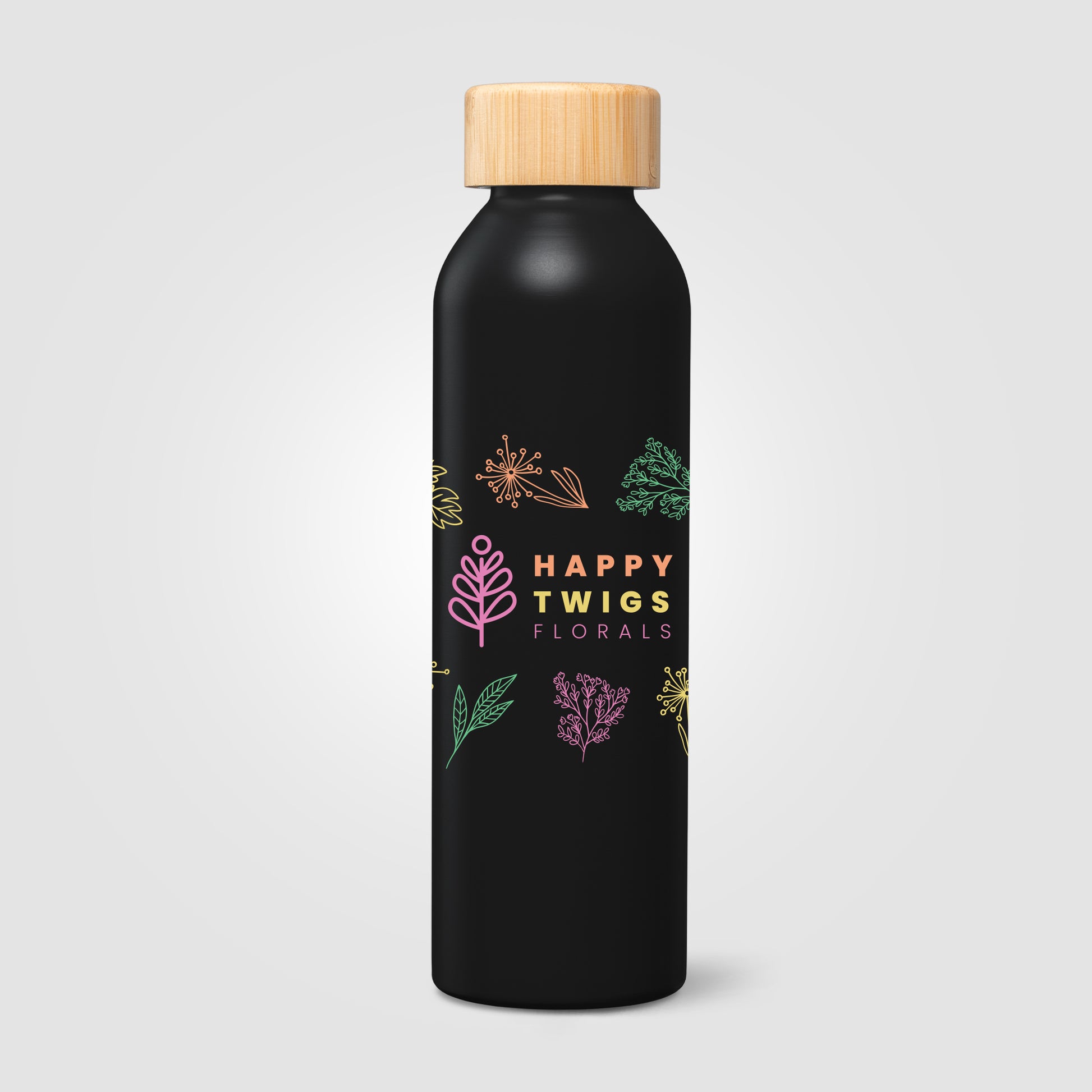 Eden Recycled Stainless Steel Bamboo Lid Water Bottle - 20 oz. - ColorJet-2