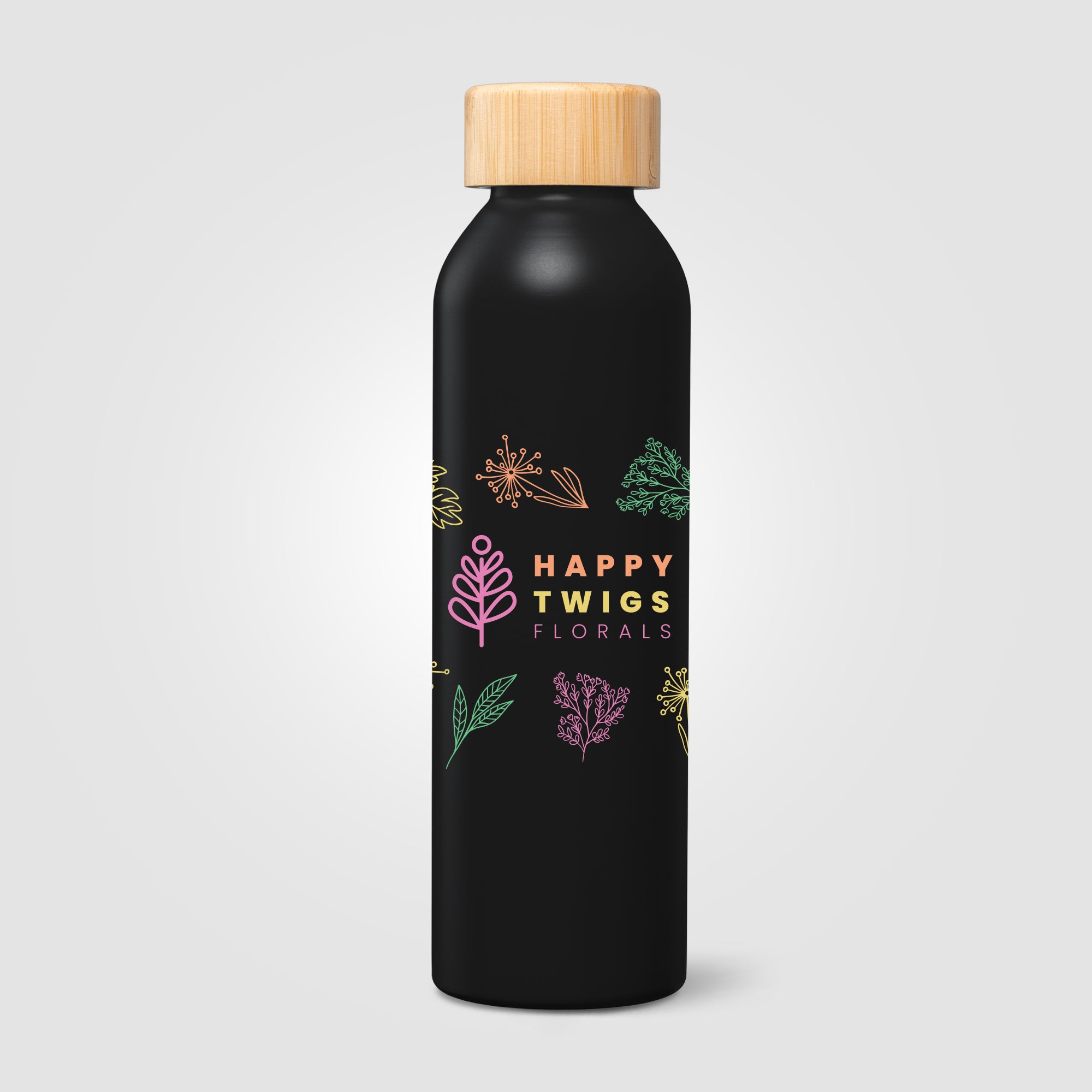 Eden Recycled Stainless Steel Bamboo Lid Water Bottle - 20 oz. - ColorJet-zoom-2