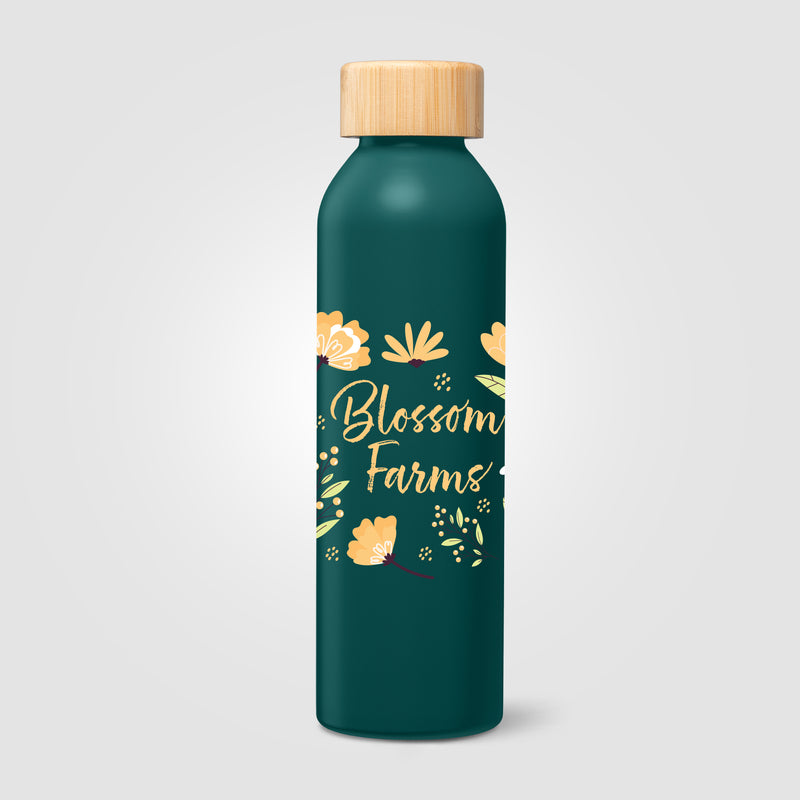 Eden Recycled Stainless Steel Bamboo Lid Water Bottle - 20 oz. - ColorJet-zoom-