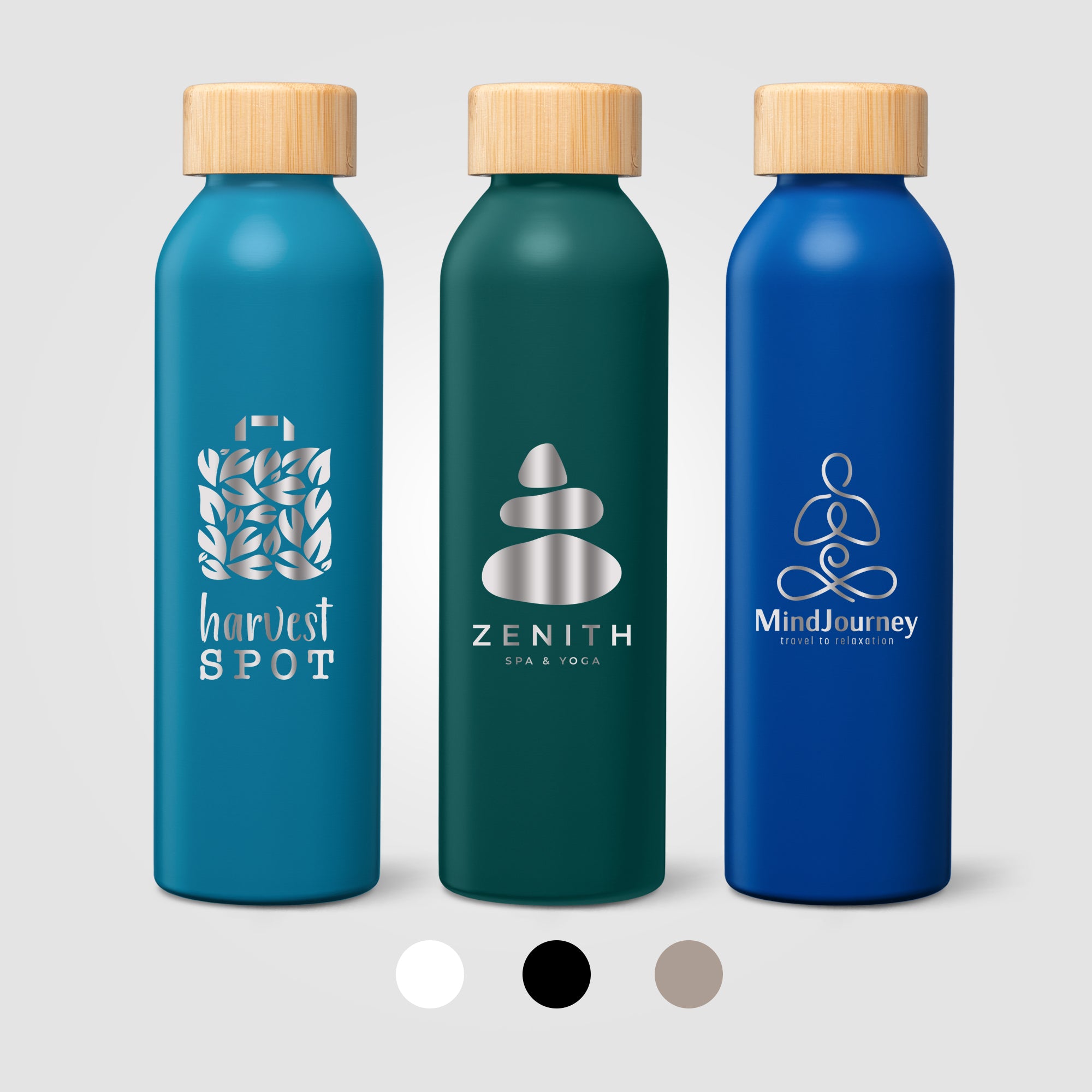 Image of the Eden Recycled Stainless Steel Bamboo Lid Water Bottle - 20 oz. - Laser Engraved promotional product, SKU WKA-L.