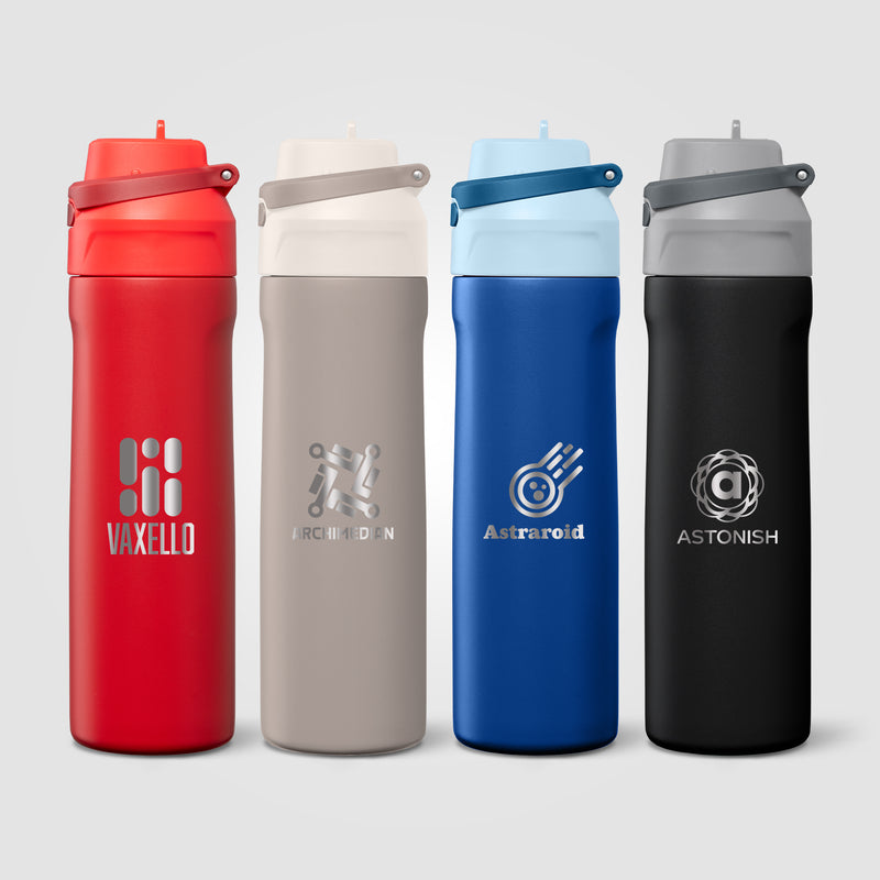 Lynk Recycled Stainless Steel Straw-Lid Leakproof Bottle - 23oz - Laser Engraved-zoom-