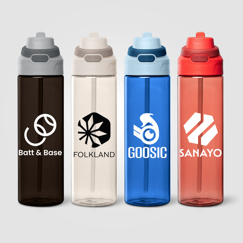 Lynk rPET Flip-Straw Single Wall Bottle - 28 oz.-zoom-
